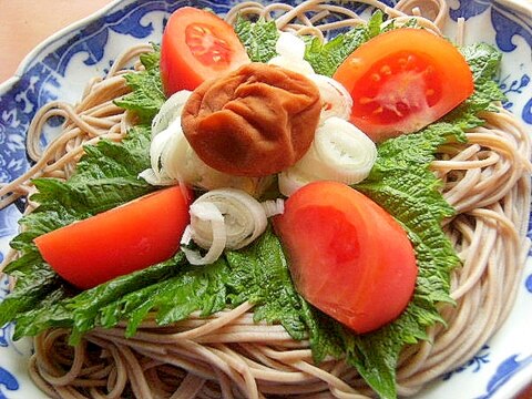 ヘルシー❤いつもの蕎麦＋梅肉のバニリン♪